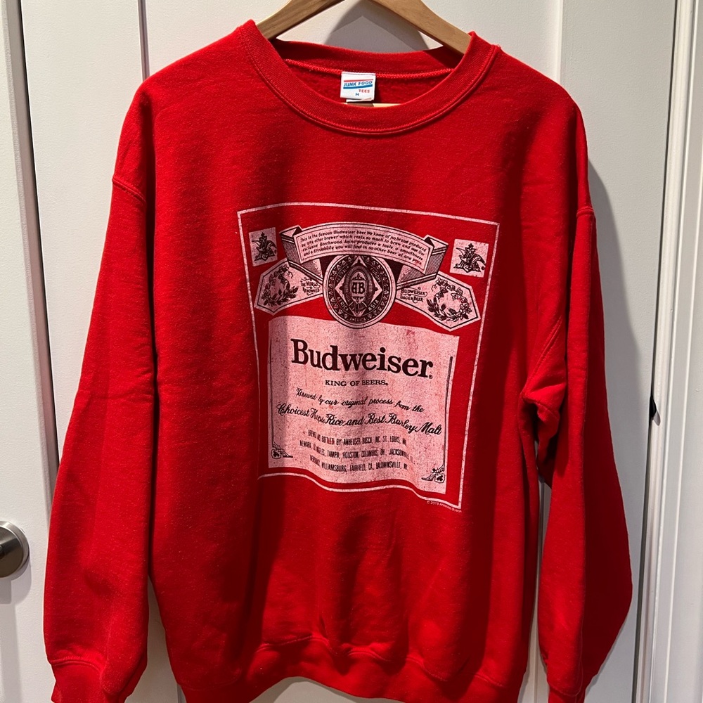Red Budweiser Sweatshirt M men’s Vintage